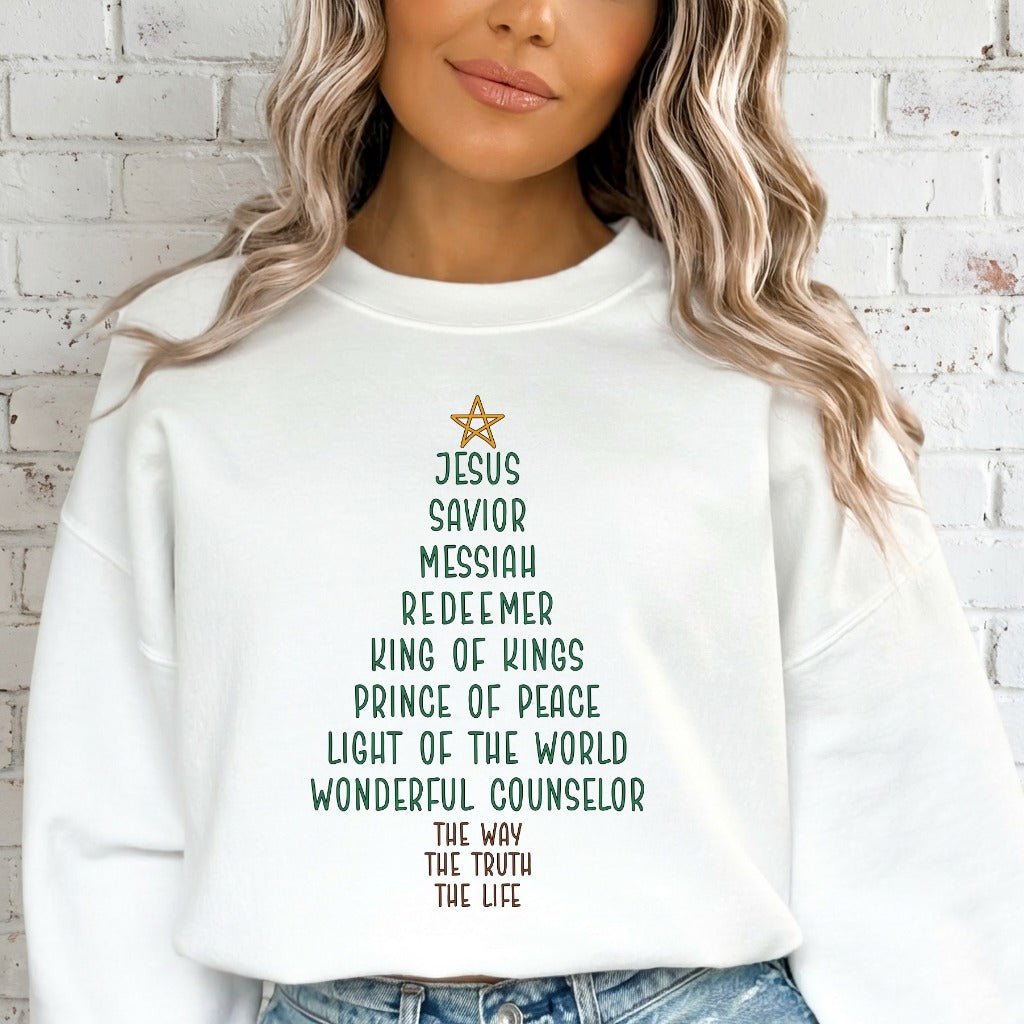 Jesus Savior Messiah Redeemer | Names of Christ Sweatshirt - Luckets.com