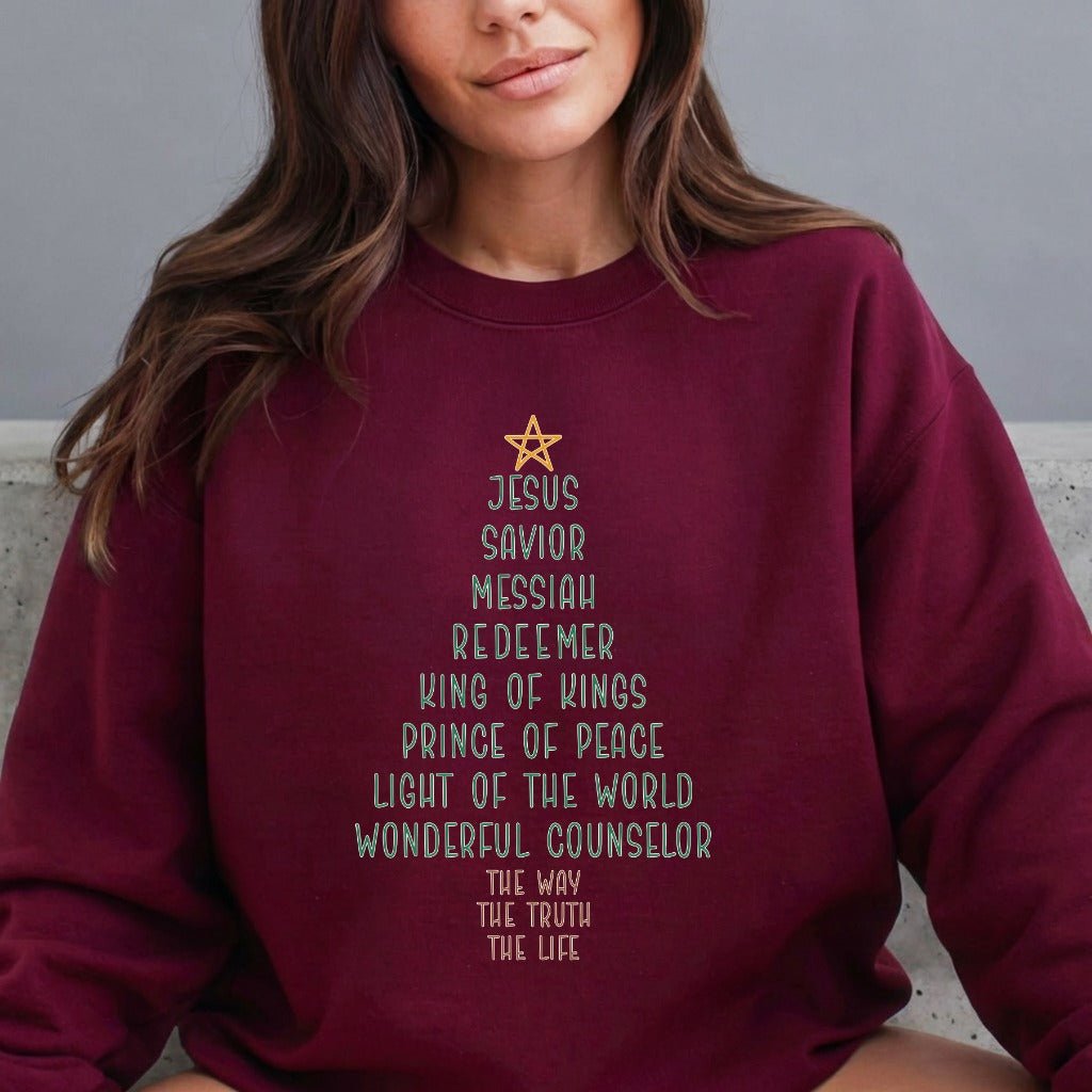Jesus Savior Messiah Redeemer | Names of Christ Sweatshirt - Luckets.com