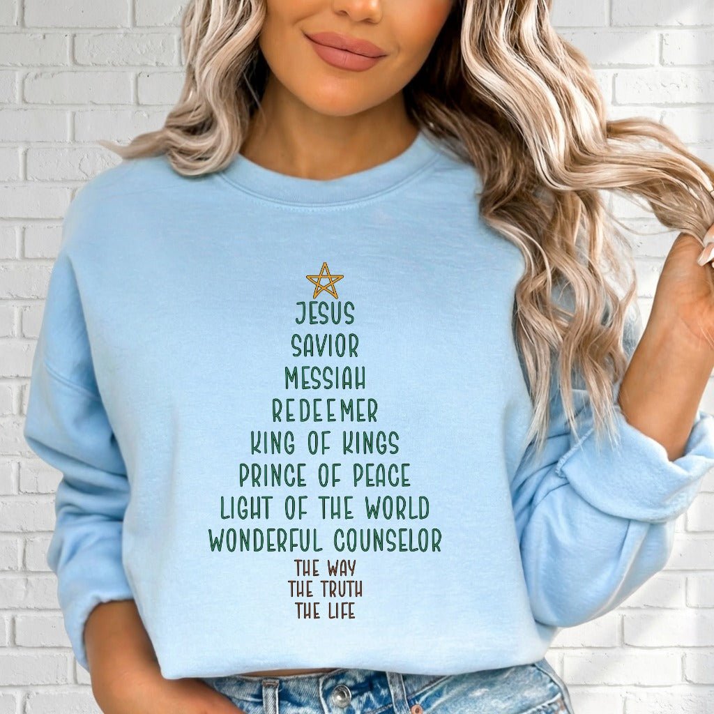 Jesus Savior Messiah Redeemer | Names of Christ Sweatshirt - Luckets.com