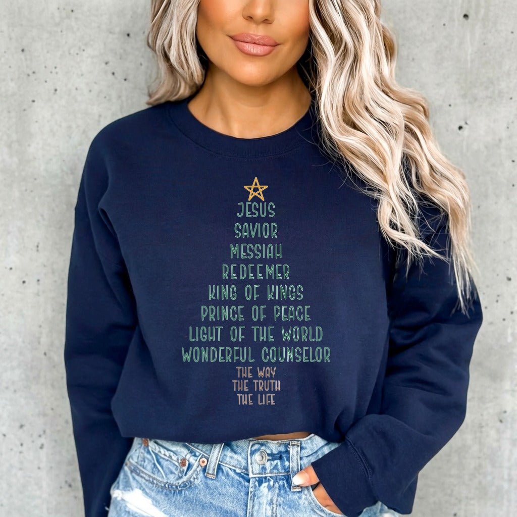 Jesus Savior Messiah Redeemer | Names of Christ Sweatshirt - Luckets.com