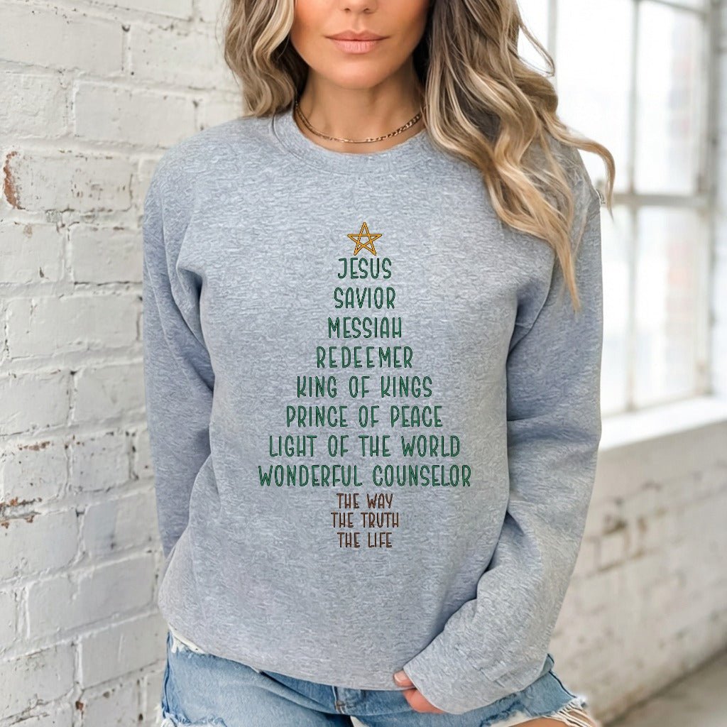 Jesus Savior Messiah Redeemer | Names of Christ Sweatshirt - Luckets.com
