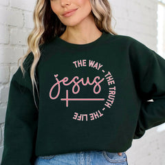 Jesus The Way, The Truth, The Life | Scriptural Comfort Sweatshirt - Luckets.com