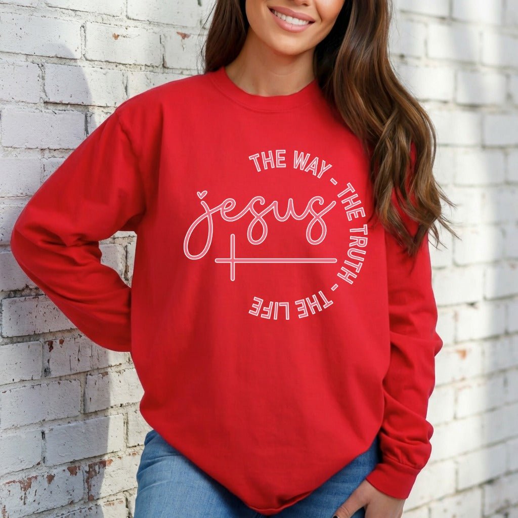 Jesus The Way, The Truth, The Life | Scriptural Comfort Sweatshirt - Luckets.com