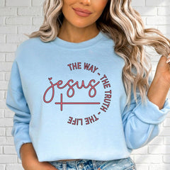 Jesus The Way, The Truth, The Life | Scriptural Comfort Sweatshirt - Luckets.com