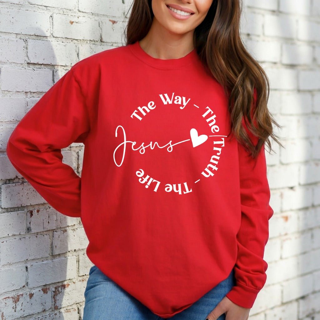 Jesus The Way, Truth, Life | Faith Affirmation Sweatshirt - Luckets.com