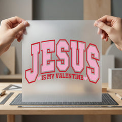 Jesus Valentine Retro Collegiate Christian Faith Ready to Press DTF Transfer for Dtf