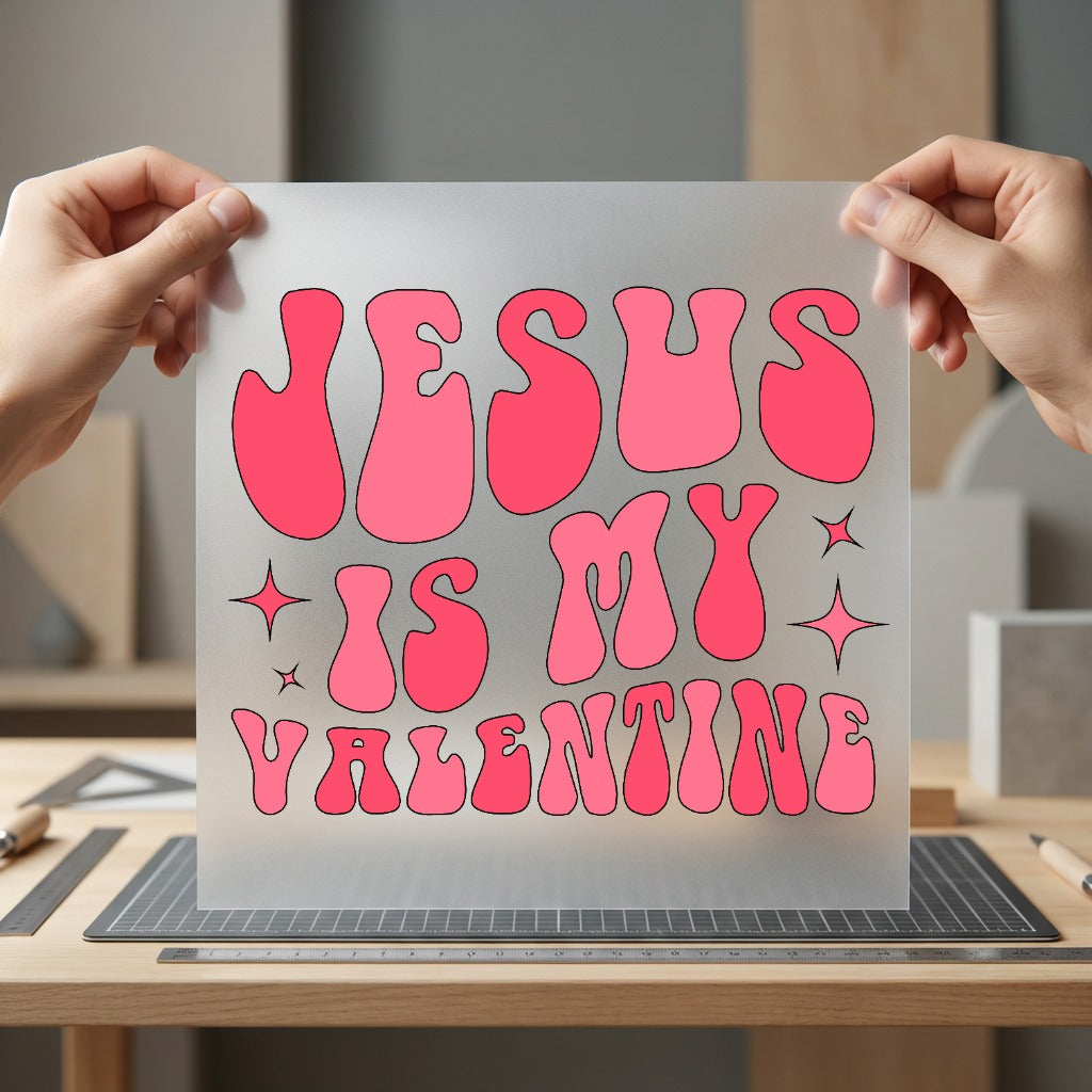 Jesus Valentine Retro Groovy Christian Faith Ready to Press DTF Transfer for Dtf