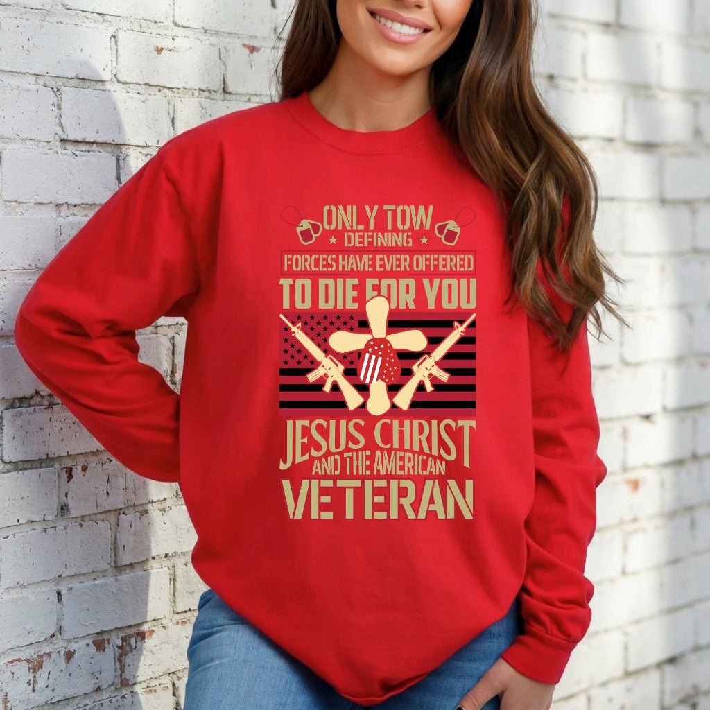 Jesus & Veteran | Sacrifice & Service Sweatshirt - Luckets.com