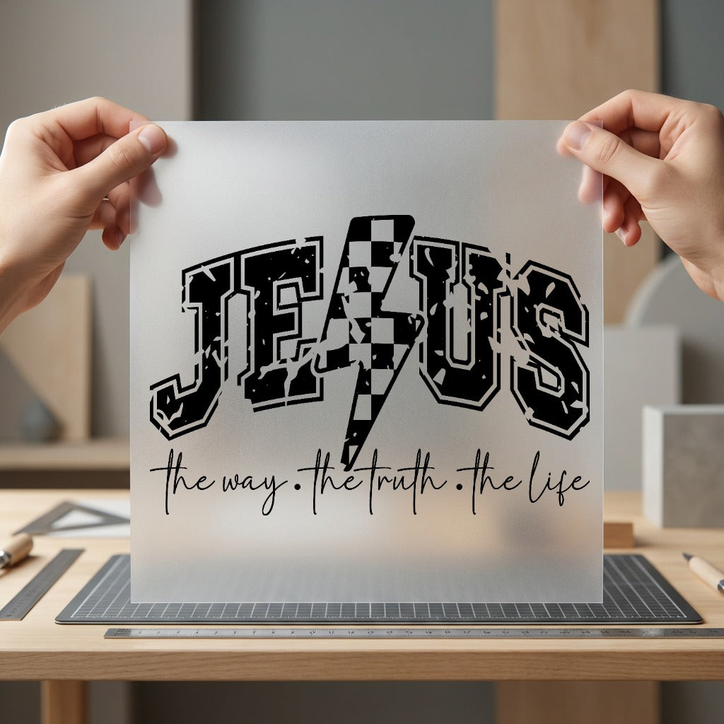 Jesus Way Truth Life Christian Faith Ready to Press DTF Transfer for Dtf
