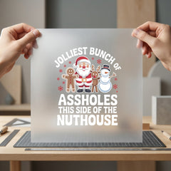 Jolliest Bunch Assholes Funny Christmas Dad Ready to Press DTF Transfer for Dtf