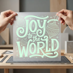 Joy World Ornaments Holiday Faith Christmas Ready to Press DTF Transfer for Dtf