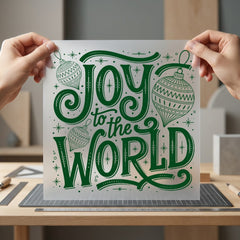 Joy World Ornaments Holiday Faith Christmas Ready to Press DTF Transfer for Dtf