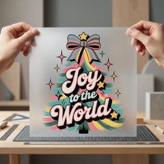 Joy World Retro Christmas Christmas Retro Ready to Press DTF Transfer for Dtf