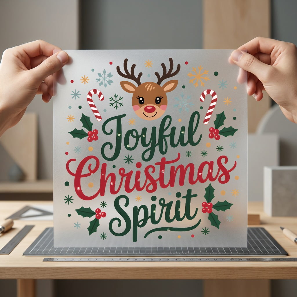 Joyful Christmas Spirit Reindeer Christmas Winter Ready to Press DTF Transfer for Dtf