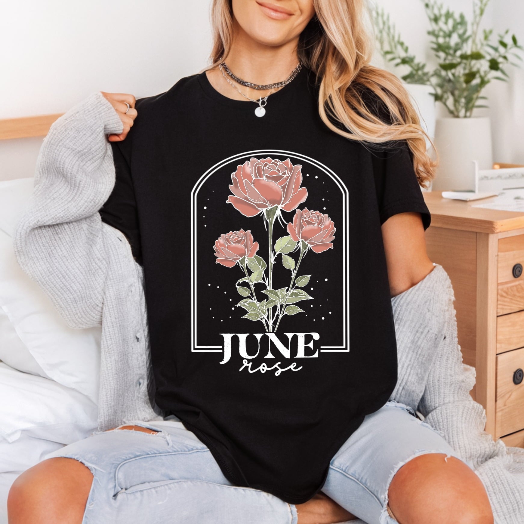 June Rose Floral Bouquet Vintage Retro Ready to Press DTF Transfer for Dtf
