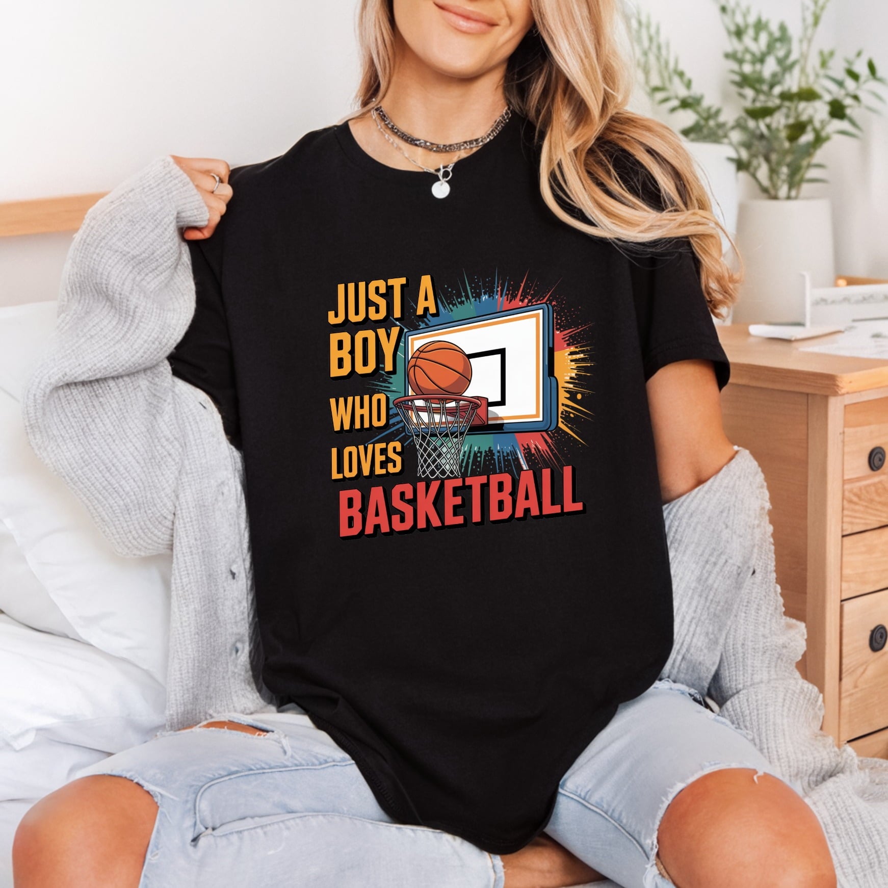 Just Boy Who Loves Vintage Retro Ready to Press DTF Transfer for Dtf