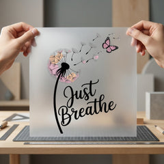 Just Breathe Dandelion Calm Butterfly Ready to Press DTF Transfer for Dtf