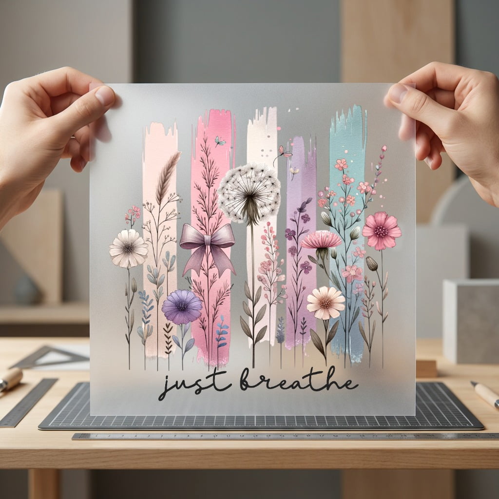 Just Breathe Floral Boho Boho Aesthetic Ready to Press DTF Transfer for Dtf