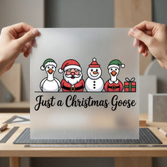 Just Christmas Goose Holiday Christmas Pet Ready to Press DTF Transfer for Dtf