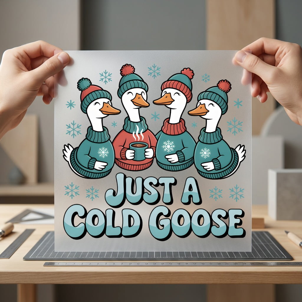 Just Cold Goose Winter Winter Funny Ready to Press DTF Transfer for Dtf