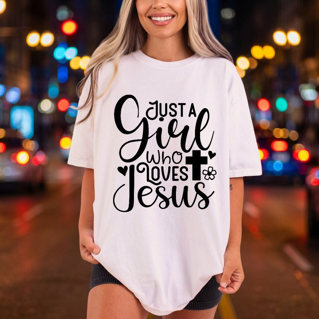 Just Girl Who Loves Christian Faith Ready to Press DTF Transfer for Dtf