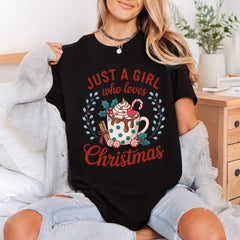Just Girl Who Loves Christmas Ready to Press DTF Transfer for Dtf