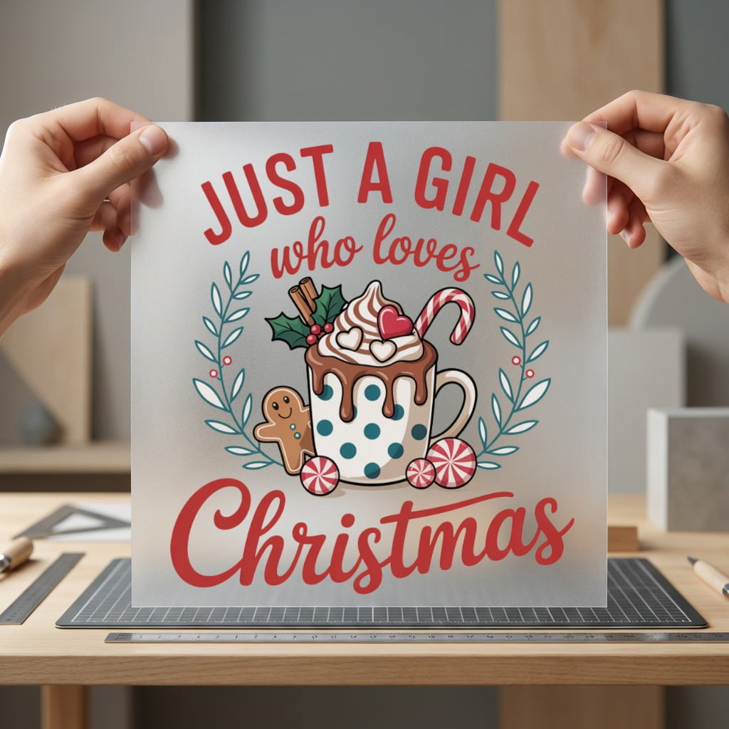 Just Girl Who Loves Christmas Winter Ready to Press DTF Transfer for Dtf