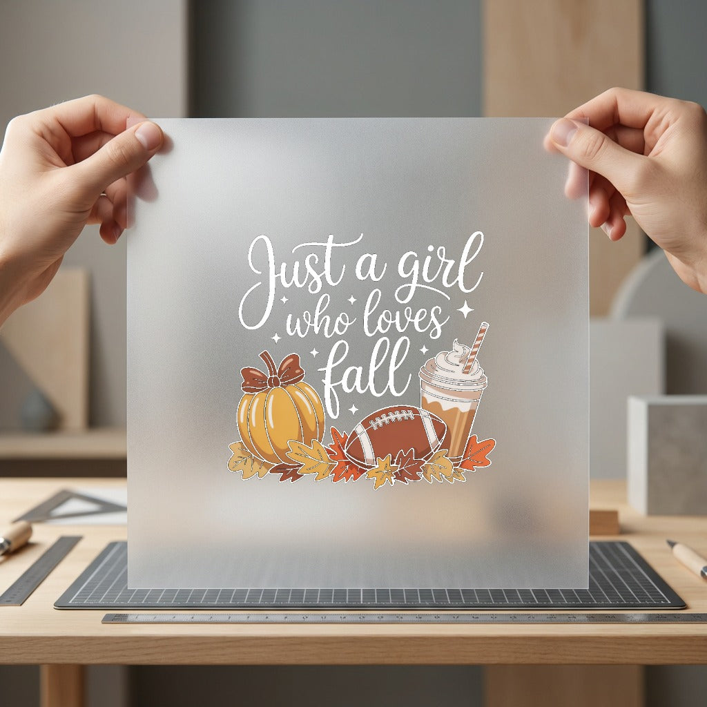 Just Girl Who Loves Fall Autumn Ready to Press DTF Transfer for Dtf