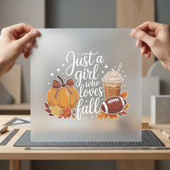 Just Girl Who Loves Fall Autumn Ready to Press DTF Transfer for Dtf