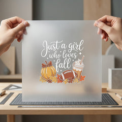 Just Girl Who Loves Fall Autumn Ready to Press DTF Transfer for Dtf