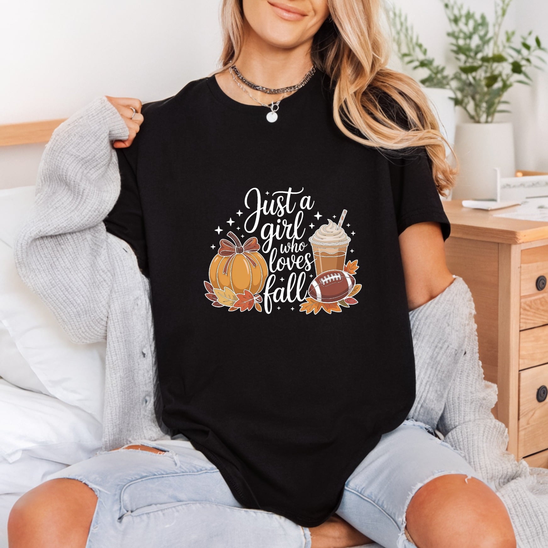 Just Girl Who Loves Fall Autumn Ready to Press DTF Transfer for Dtf