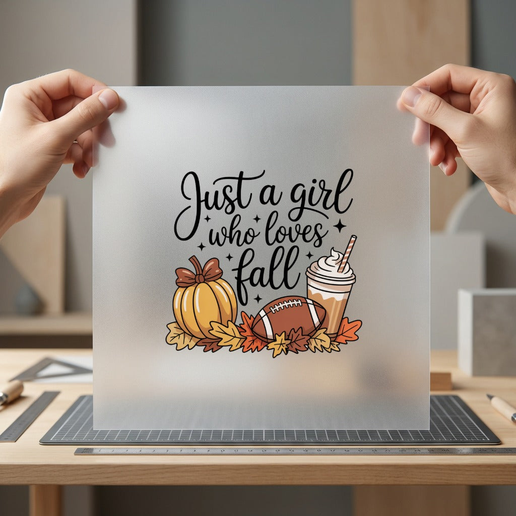Just Girl Who Loves Fall Autumn Ready to Press DTF Transfer for Dtf