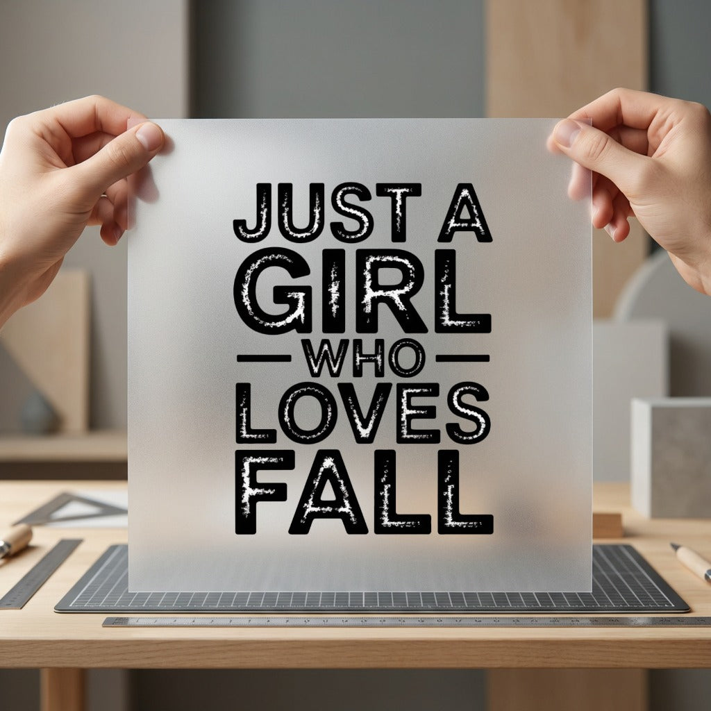 Just Girl Who Loves Fall Autumn Ready to Press DTF Transfer for Dtf
