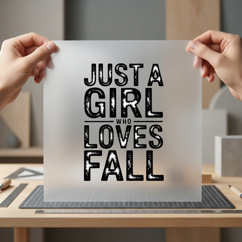 Just Girl Who Loves Fall Autumn Ready to Press DTF Transfer for Dtf