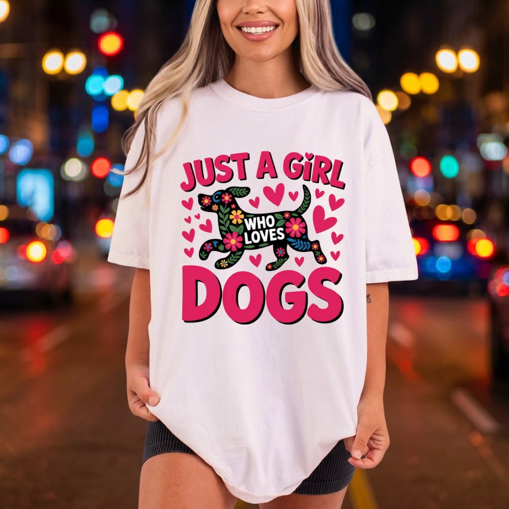 Just Girl Who Loves Mom Dad Ready to Press DTF Transfer for Dtf