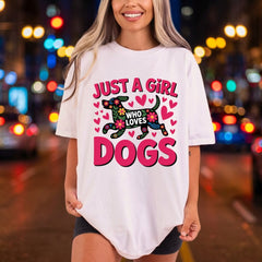 Just Girl Who Loves Mom Dad Ready to Press DTF Transfer for Dtf