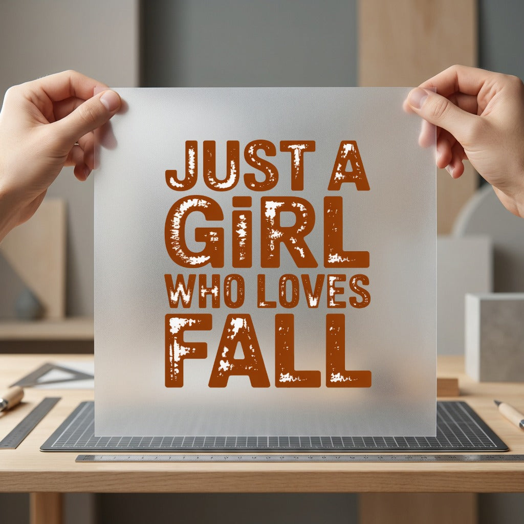 Just Girl Who Loves Thanksgiving Fall Ready to Press DTF Transfer for Dtf