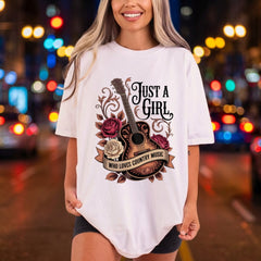Just Girl Who Loves Usa Vintage Ready to Press DTF Transfer for Dtf