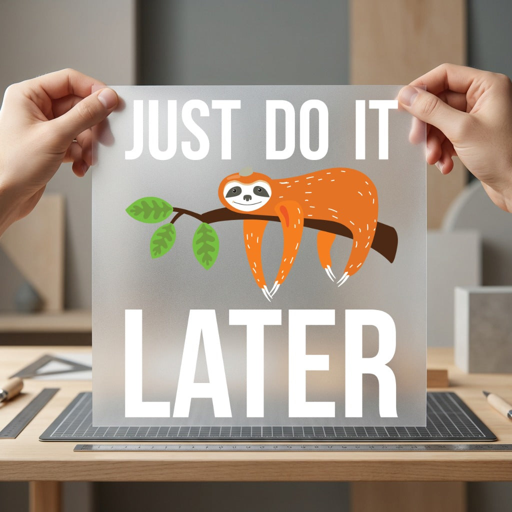 Just Later Sloth Funny Funny Sarcastic Ready to Press DTF Transfer for Dtf