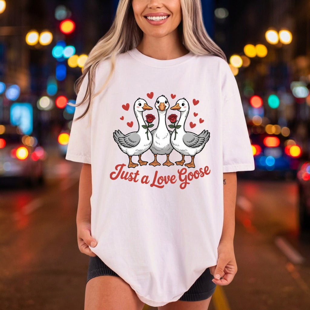 Just Love Goose Valentine Valentine Funny Ready to Press DTF Transfer for Dtf