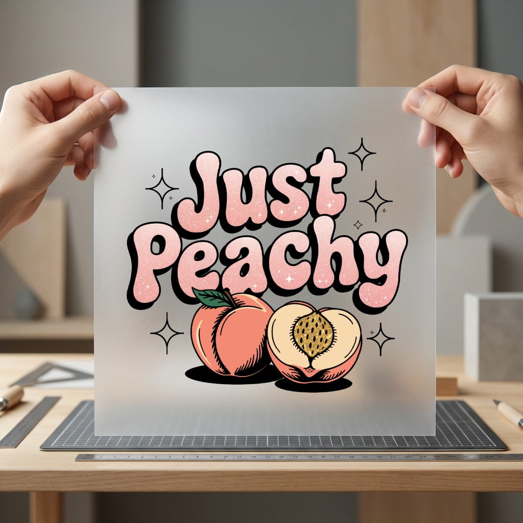 Just Peachy Groovy Retro Retro Ready to Press DTF Transfer for Dtf