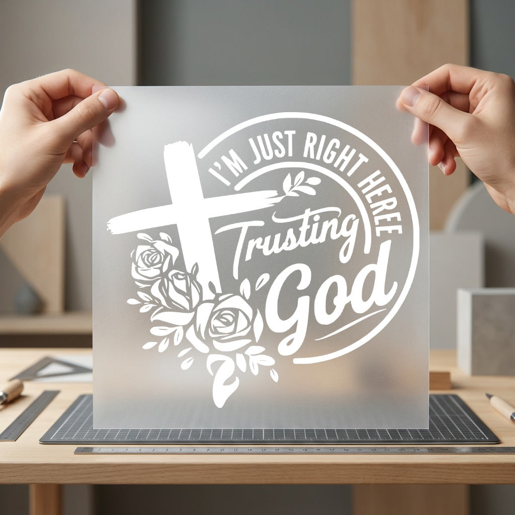Just Right Here Trusting Christian Faith Ready to Press DTF Transfer for Dtf