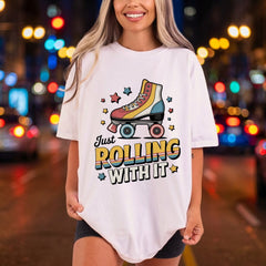 Just Rolling Retro Roller Vintage Retro Ready to Press DTF Transfer for Dtf