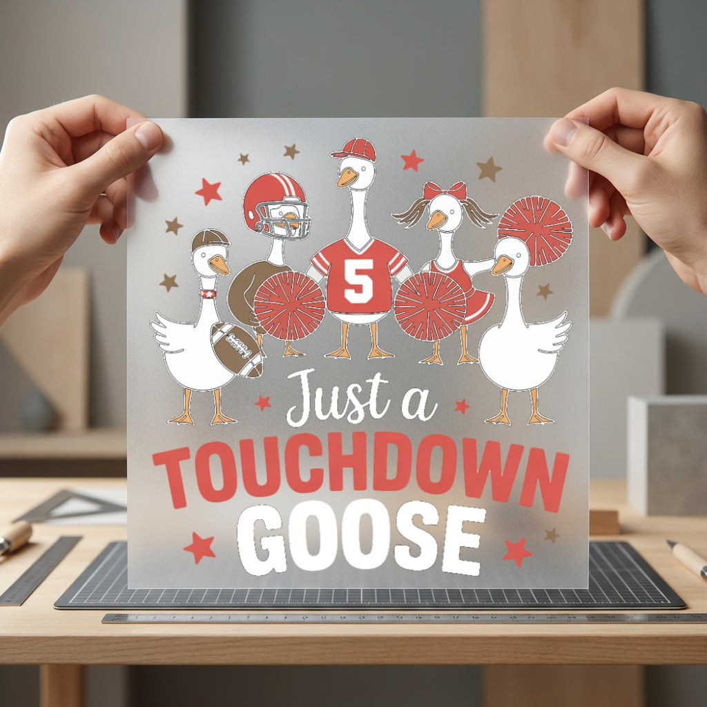 Just Touchdown Goose Football Funny Pet Ready to Press DTF Transfer for Dtf