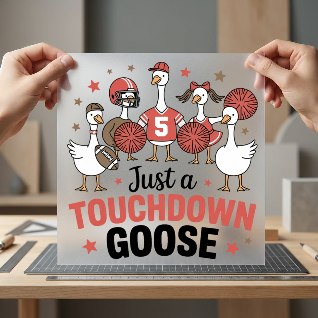 Just Touchdown Goose Football Funny Pet Ready to Press DTF Transfer for Dtf