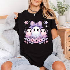 Kawaii Ghost Floral Pastel Halloween Aesthetic Ready to Press DTF Transfer for Dtf