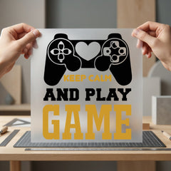 Keep Calm Play Game Aesthetic Ready to Press DTF Transfer for Dtf