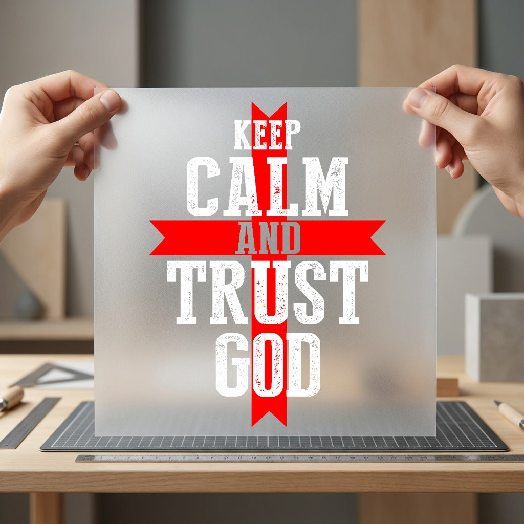 Keep Calm Trust God Christian Faith Ready to Press DTF Transfer for Dtf