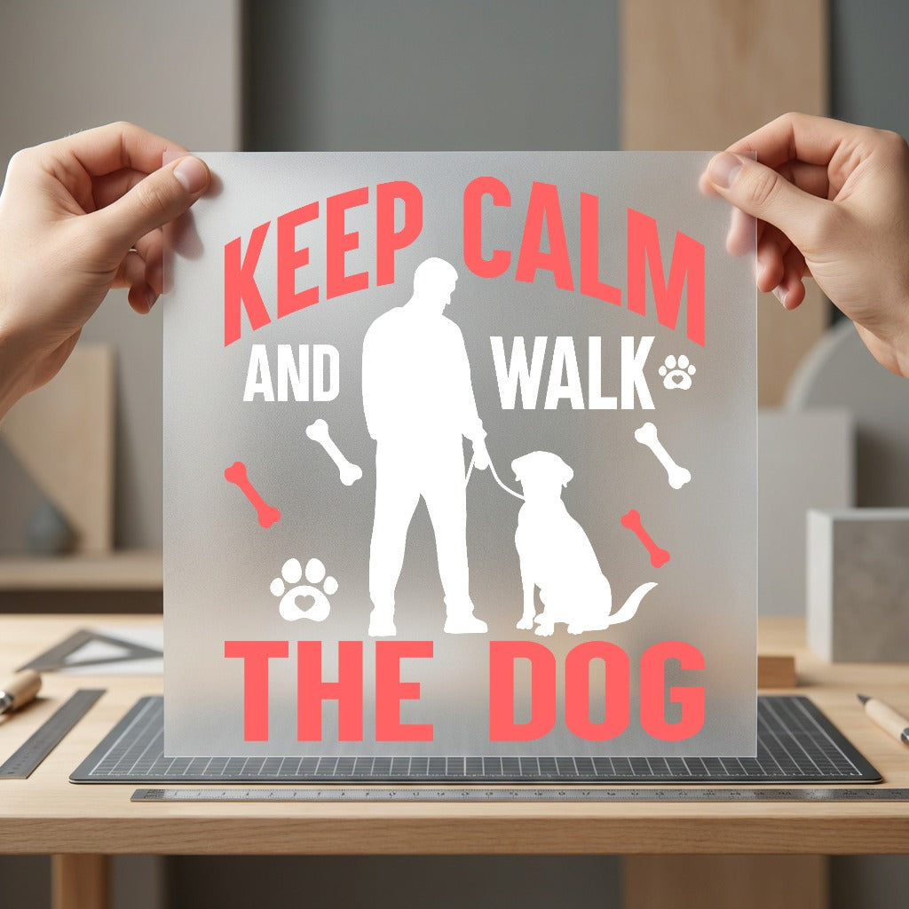 Keep Calm Walk Dog Mom Dad Ready to Press DTF Transfer for Dtf
