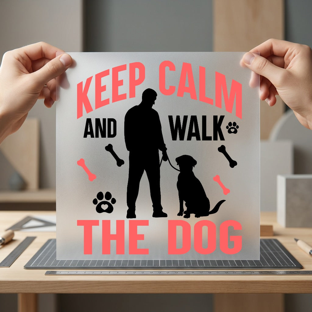 Keep Calm Walk Dog Mom Dad Ready to Press DTF Transfer for Dtf